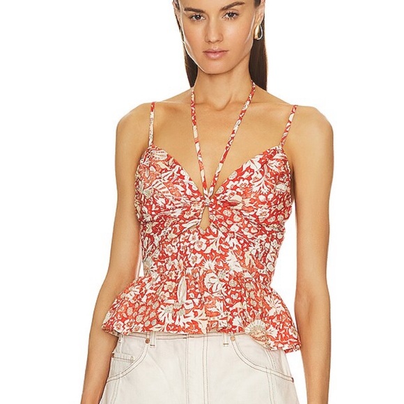 Brand new! Ulla Johnson Essie peplum halter top. XS. - Picture 2 of 6